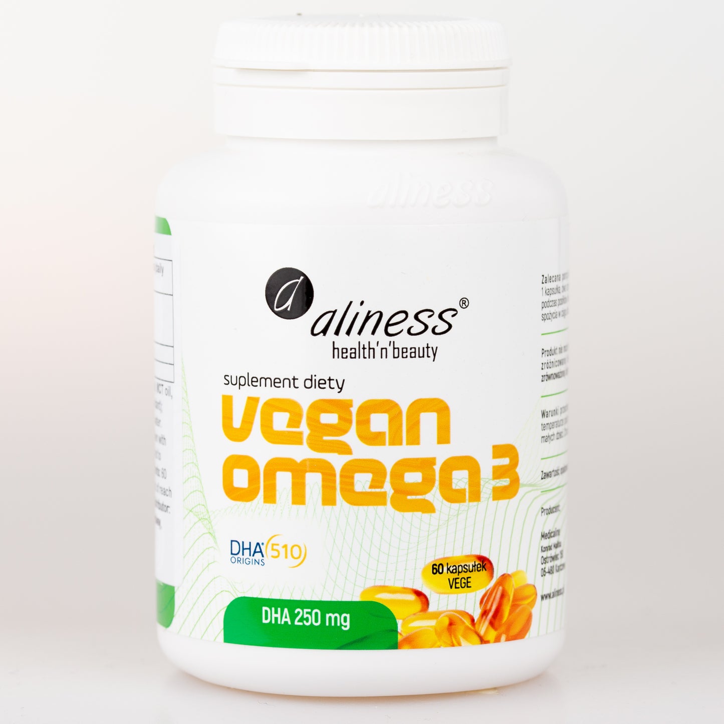 Vegan Omega 3 DHA 250 mg, 60 capsules