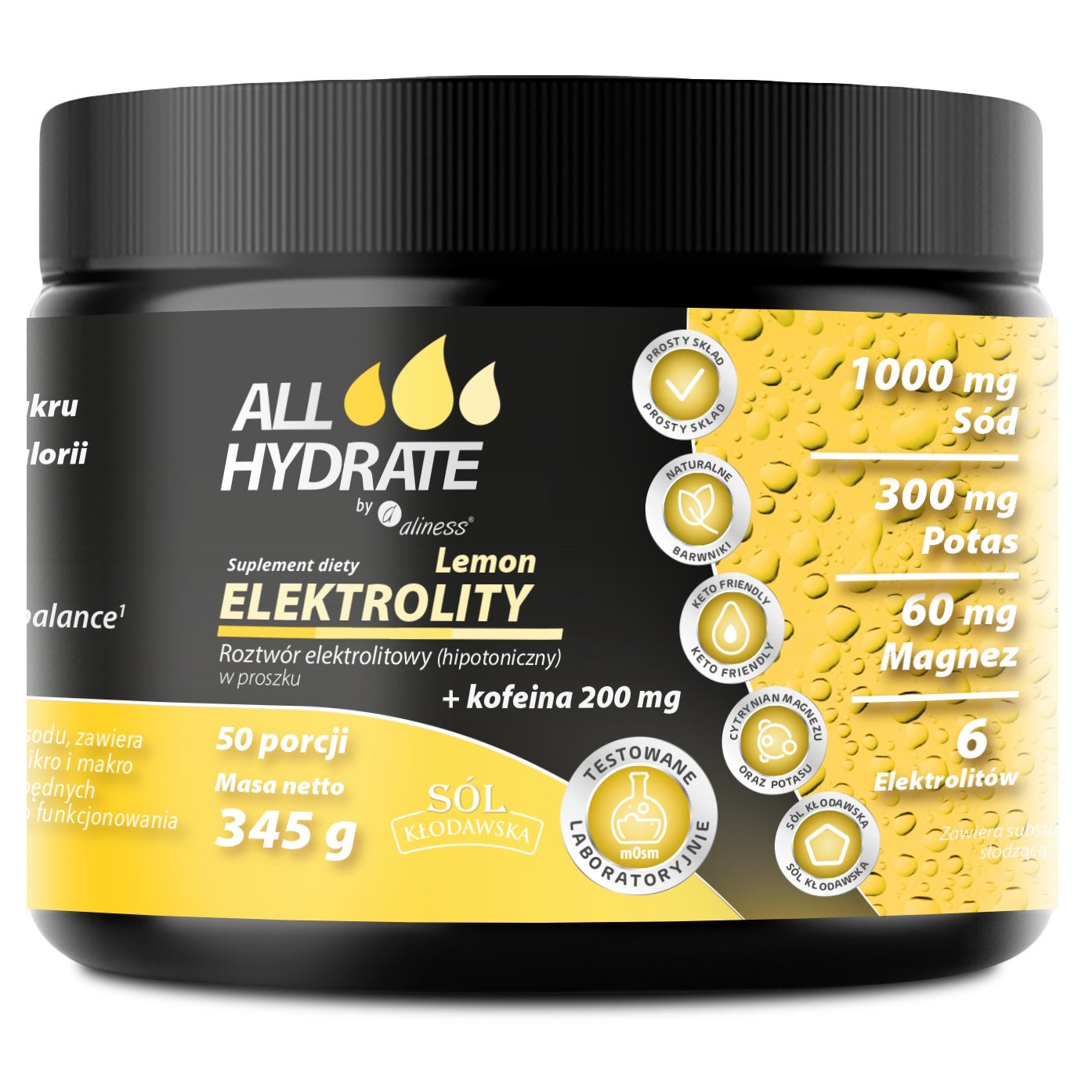 ALLHydrate, Electrolytes Coffee + Lemon 345 g, 50 portions