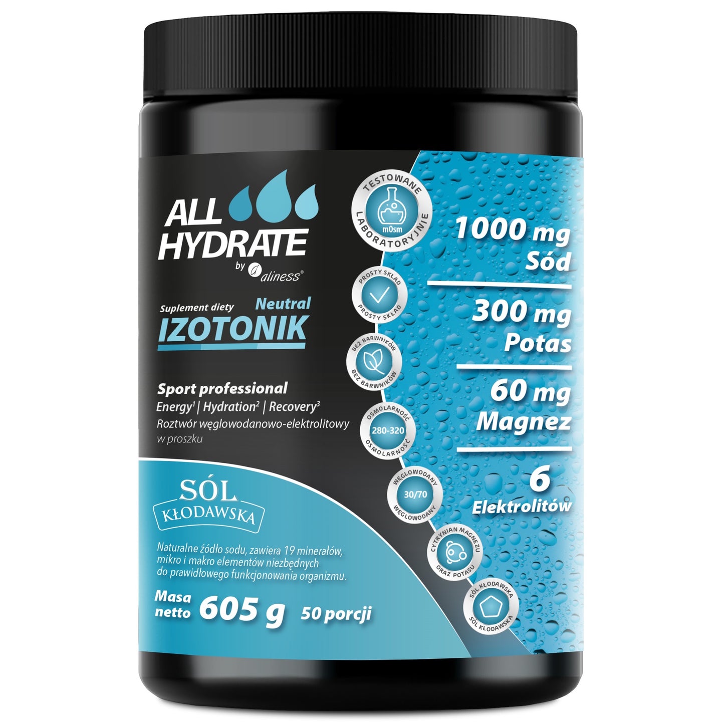 ALLHydrate, Isotonic Natural, 605 g, 50 portions